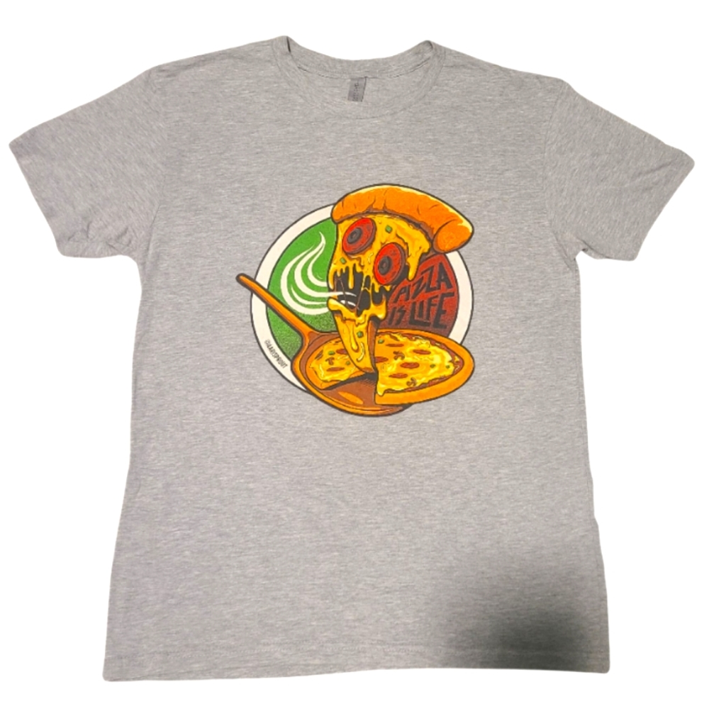 EUC! 'Pizza is Life' Graphic Tee Gray✨️ Sm